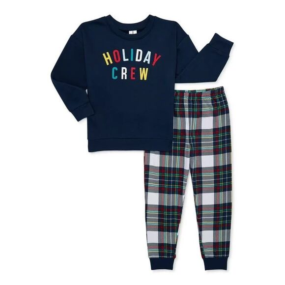 Joyspun Toddler Boy or Girl Holiday Matching Family Pajamas Set, 2-Piece - Picture 1 of 4